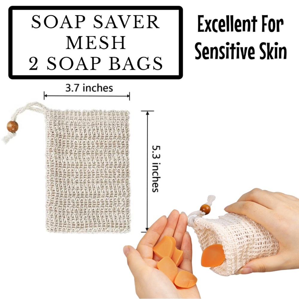 2 Soap Saver Mesh Bags ( PRICE IS FIRM ) Pair this with a bar of soap and a dish